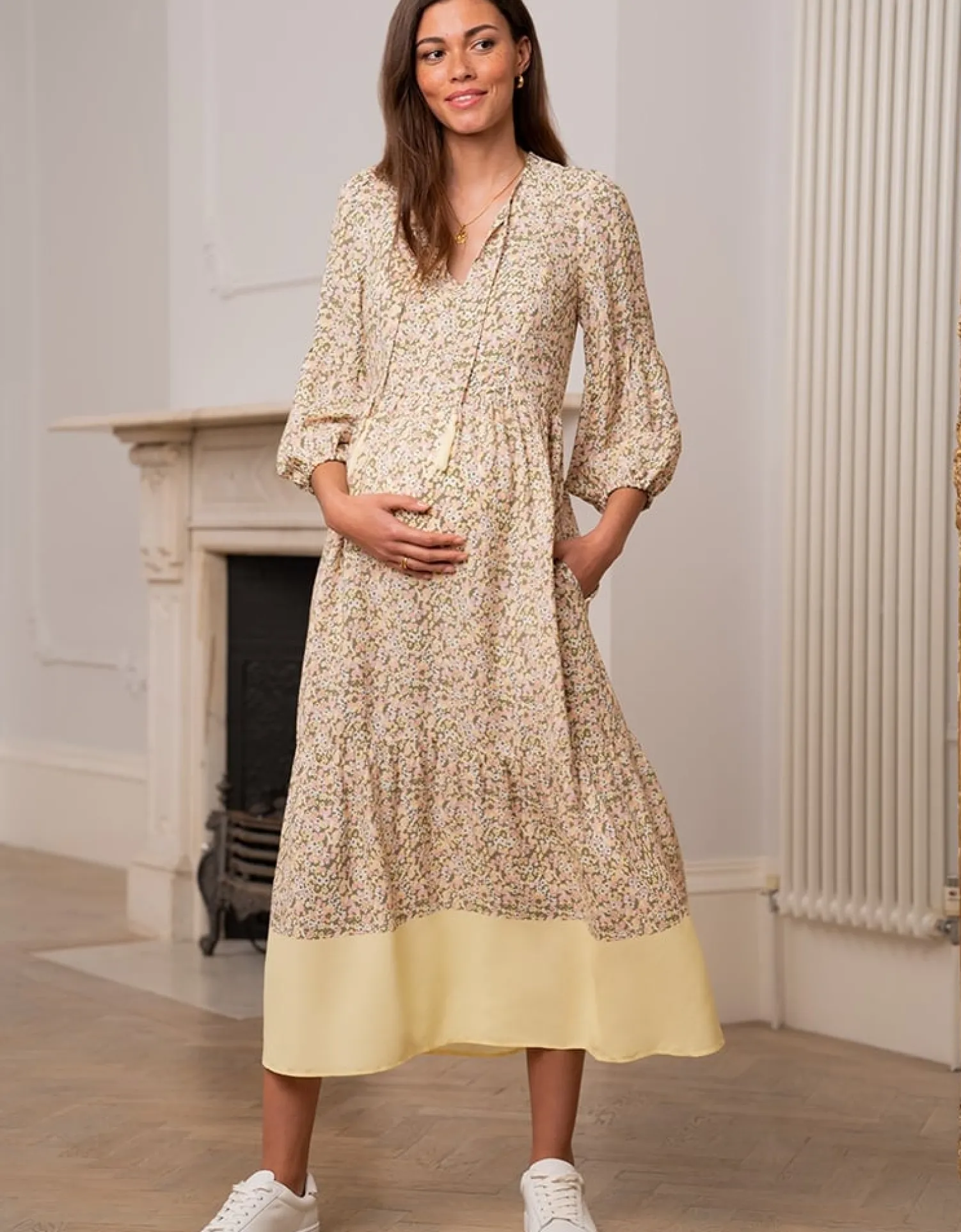 Cheap Seraphine Nico | Ditsy Floral Boho Midi Maternity & Nursing Dress
