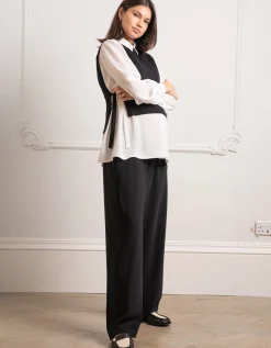 Hot Seraphine Nilly | Black Knitted Maternity Layering Vest