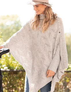 Fashion Seraphine Nylah | Grey Cable Knit Nursing Cover