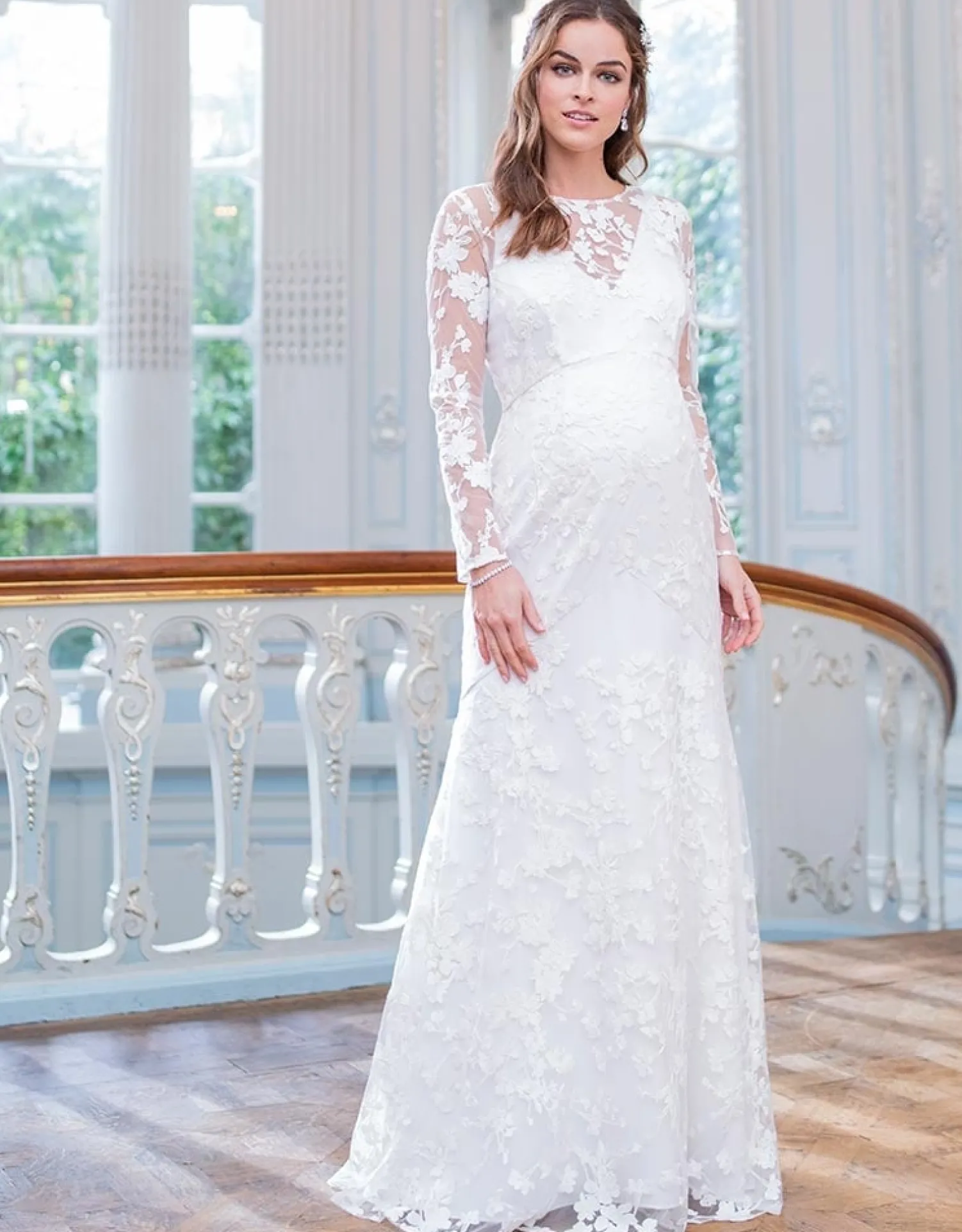 Store Seraphine Orphelia | Long Sleeve Lace Maternity Wedding Dress