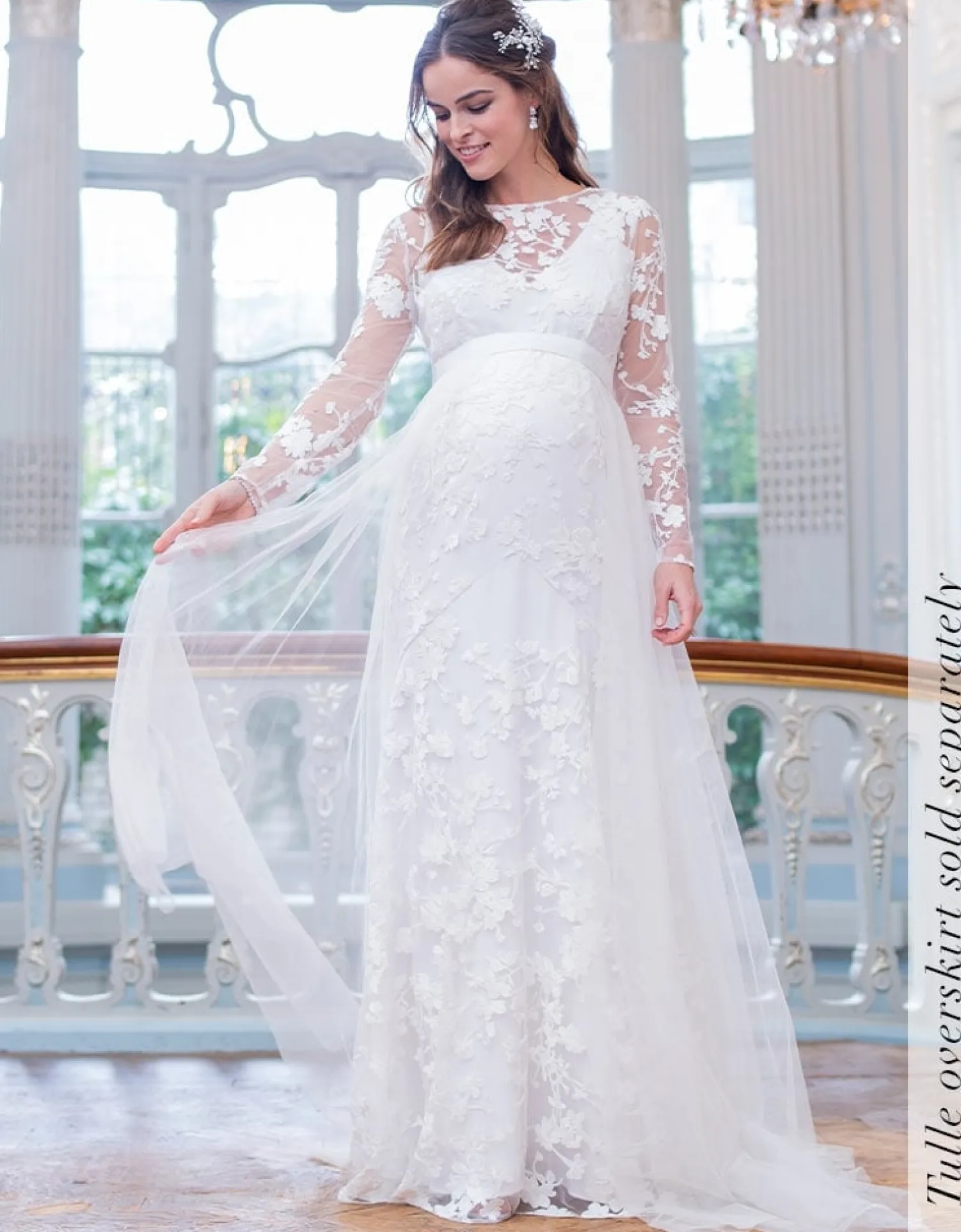 Store Seraphine Orphelia | Long Sleeve Lace Maternity Wedding Dress