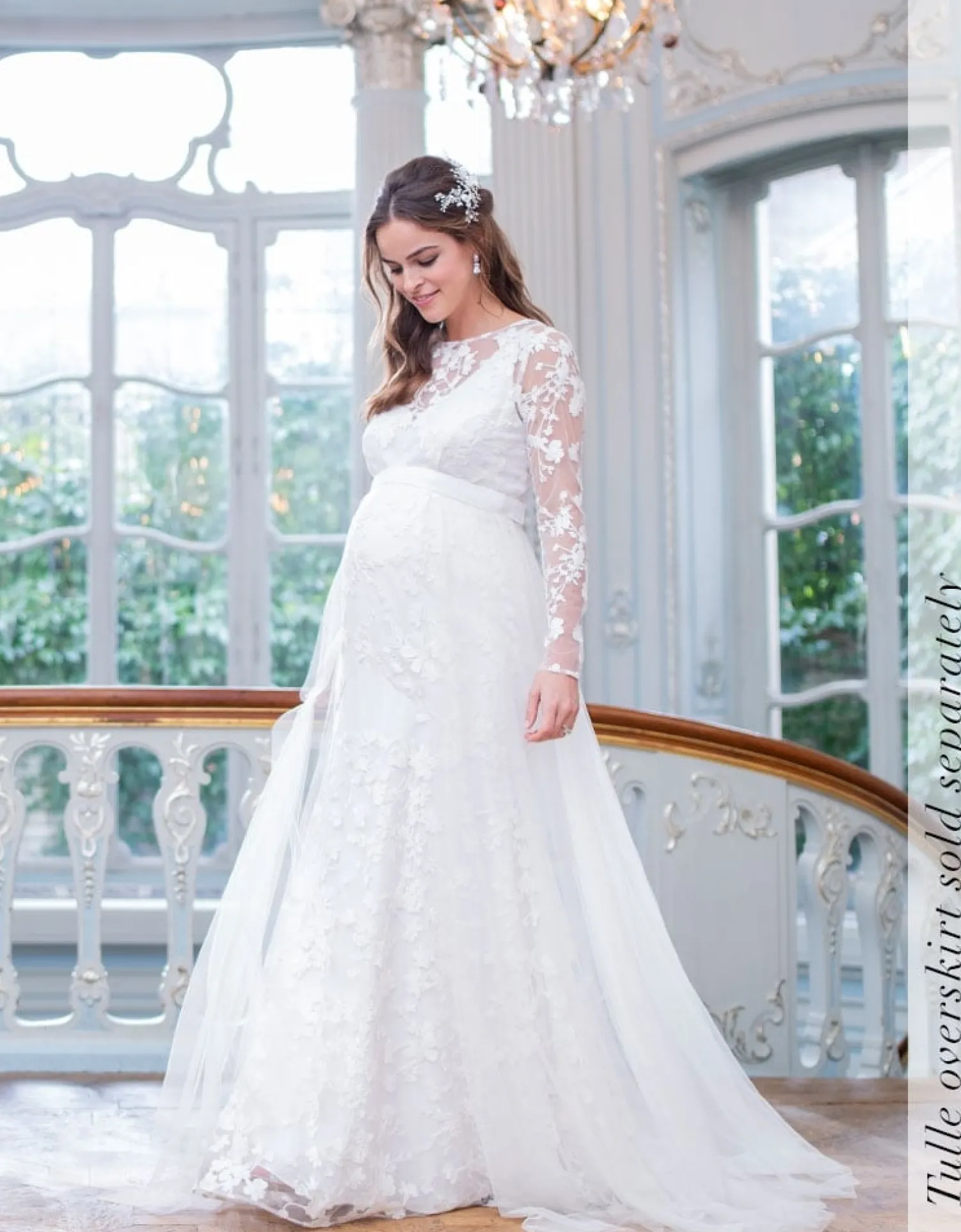 Store Seraphine Orphelia | Long Sleeve Lace Maternity Wedding Dress