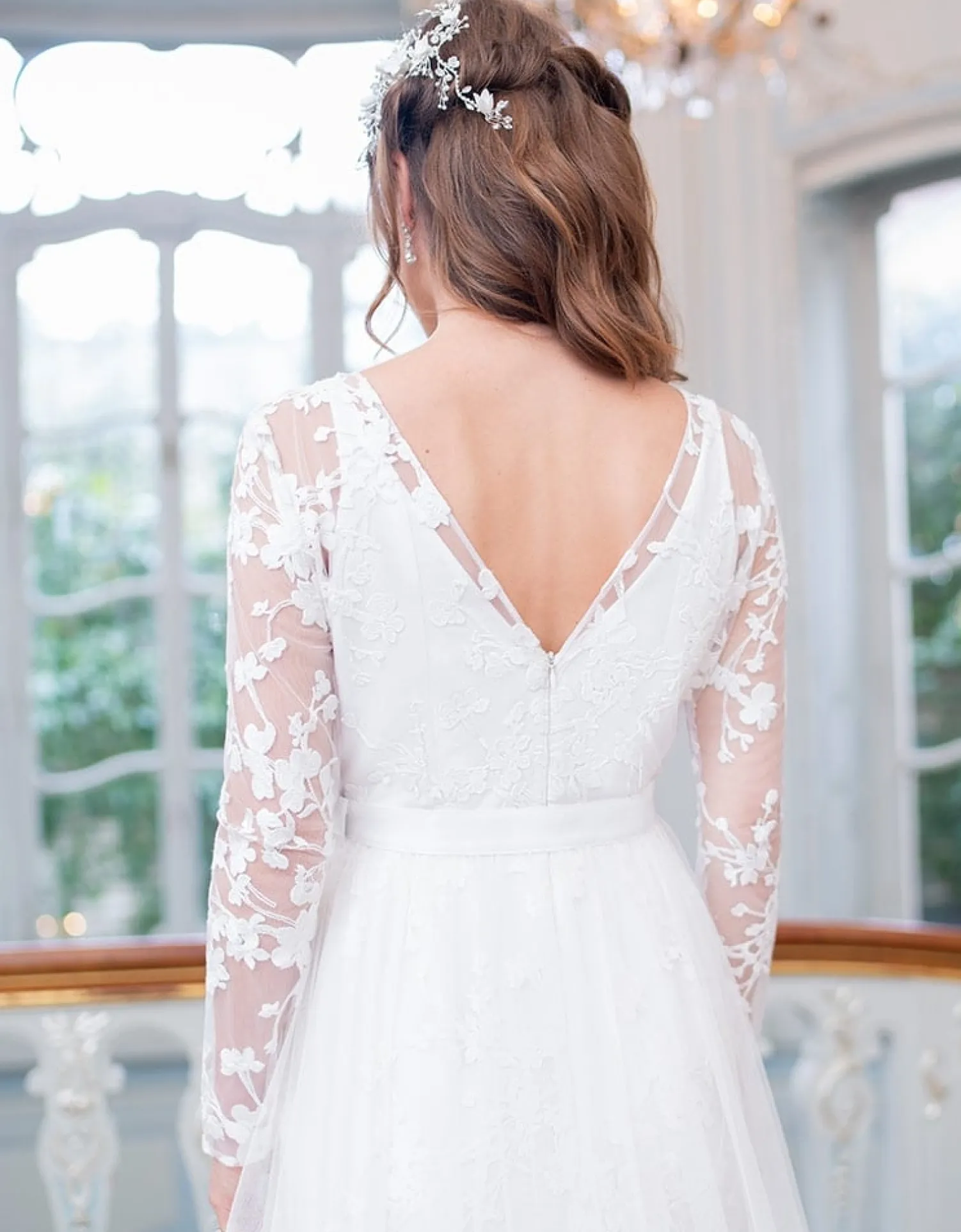 Store Seraphine Orphelia | Long Sleeve Lace Maternity Wedding Dress