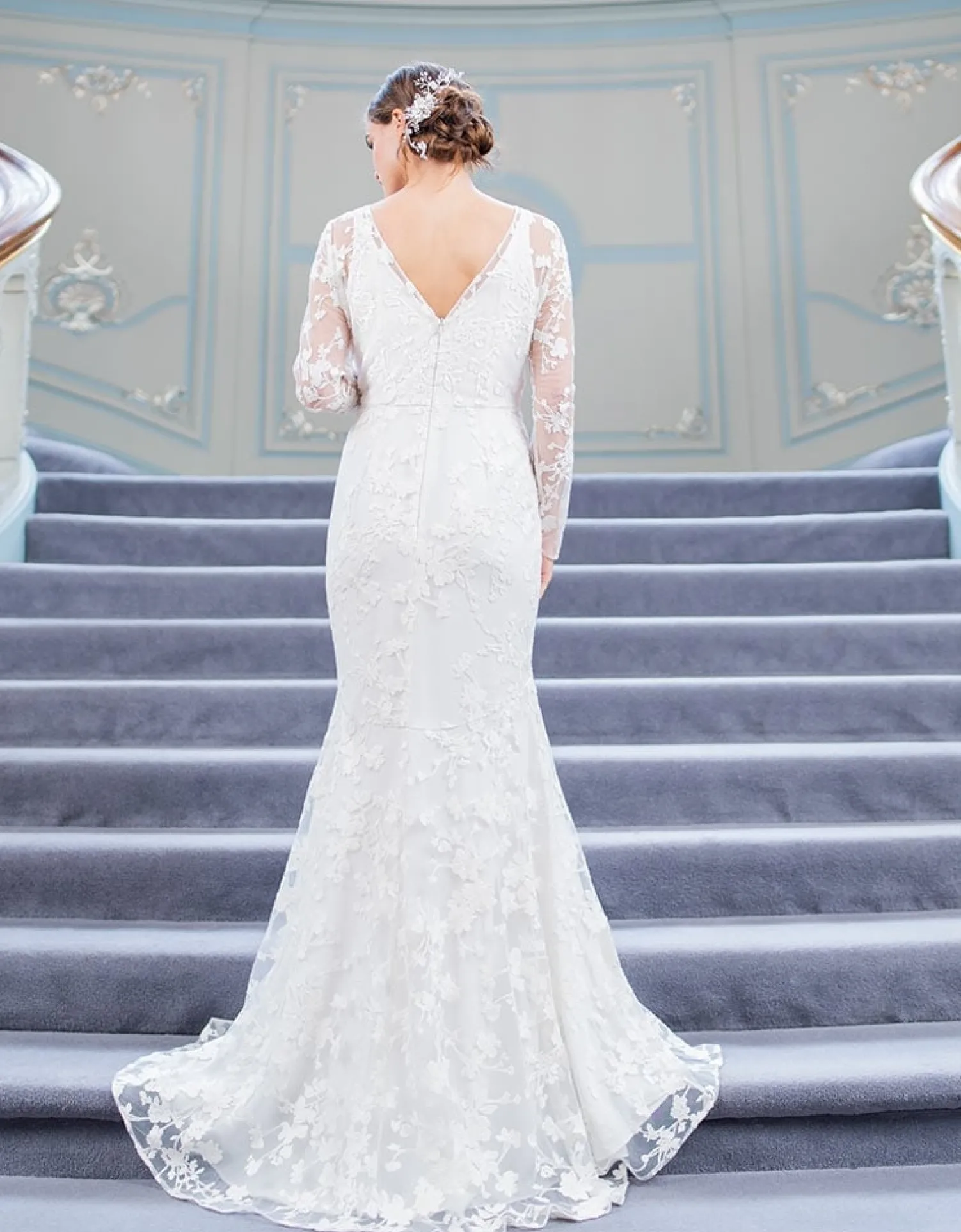 Store Seraphine Orphelia | Long Sleeve Lace Maternity Wedding Dress