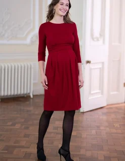 Best Seraphine Peachey | Claret Red Maternity & Nursing Dress
