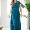Cheap Seraphine Peachey | Maternity & Nursing Short Sleeve Maxi Dress - Teal