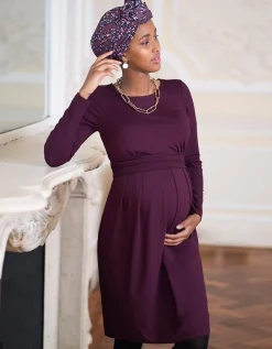 Sale Seraphine Peachey | Stretch Jersey Maternity & Nursing Dress