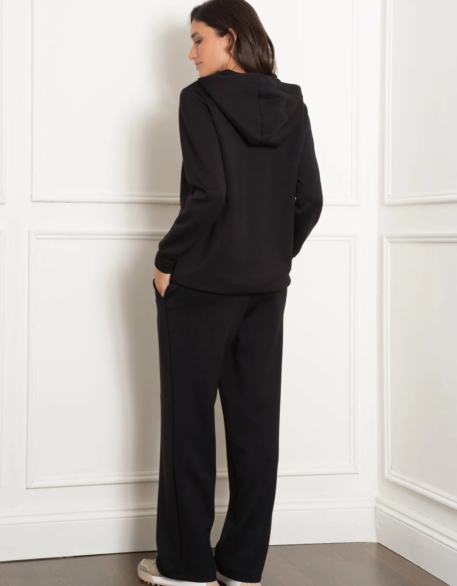 Clearance Seraphine Perdita | Modal Blend Black Maternity & Nursing Hoodie