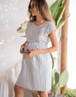 Cheap Seraphine Presley | Cotton Stripe Maternity & Nursing Dress