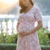 Discount Seraphine Raquelle | Pink Floral Drawstring Maternity & Nursing Dress