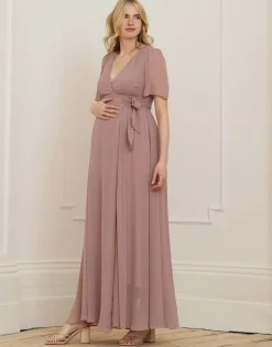 Sale Seraphine Renae | Mauve Maxi Maternity & Nursing Wrap Dress