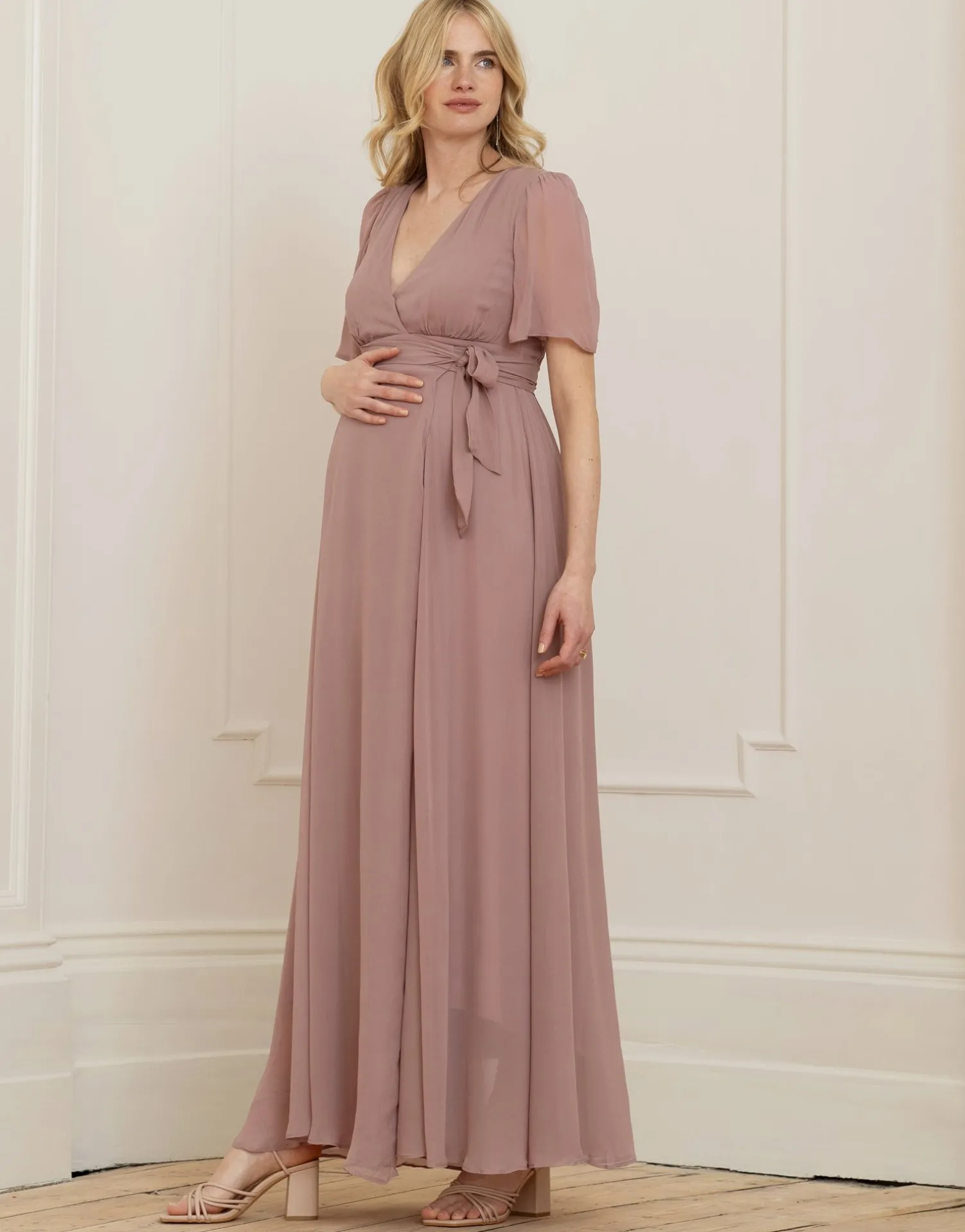 Sale Seraphine Renae | Mauve Maxi Maternity & Nursing Wrap Dress