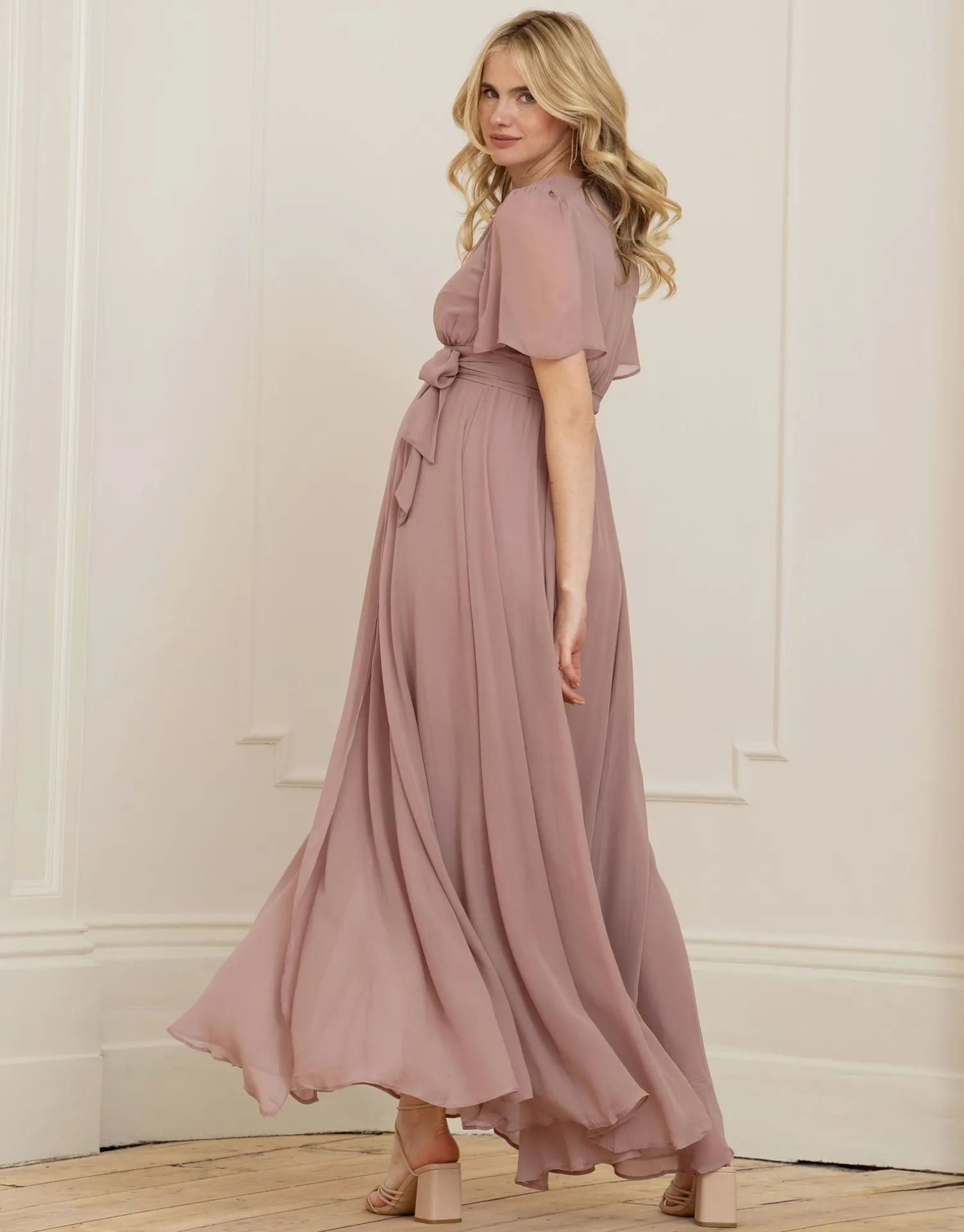Sale Seraphine Renae | Mauve Maxi Maternity & Nursing Wrap Dress