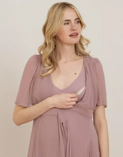 Sale Seraphine Renae | Mauve Maxi Maternity & Nursing Wrap Dress