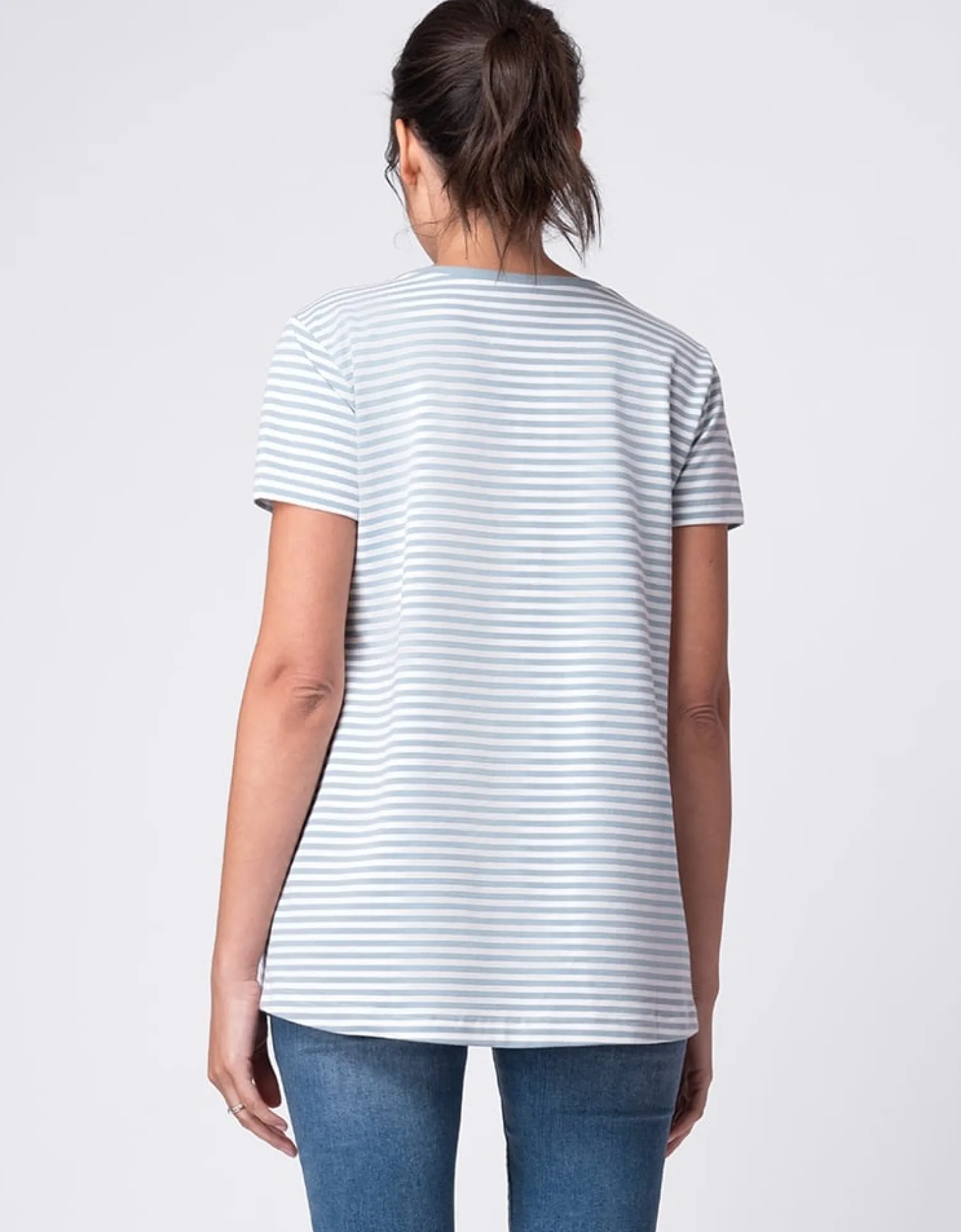 Best Seraphine Ruth | Blue & White Stripe Maternity & Nursing Tee