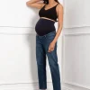 Hot Seraphine Ryder | Organic Tapered Frayed Hem Maternity Jeans