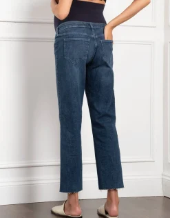 Hot Seraphine Ryder | Organic Tapered Frayed Hem Maternity Jeans