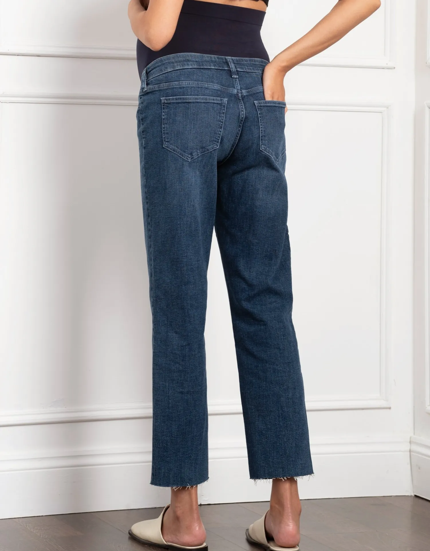 Hot Seraphine Ryder | Organic Tapered Frayed Hem Maternity Jeans