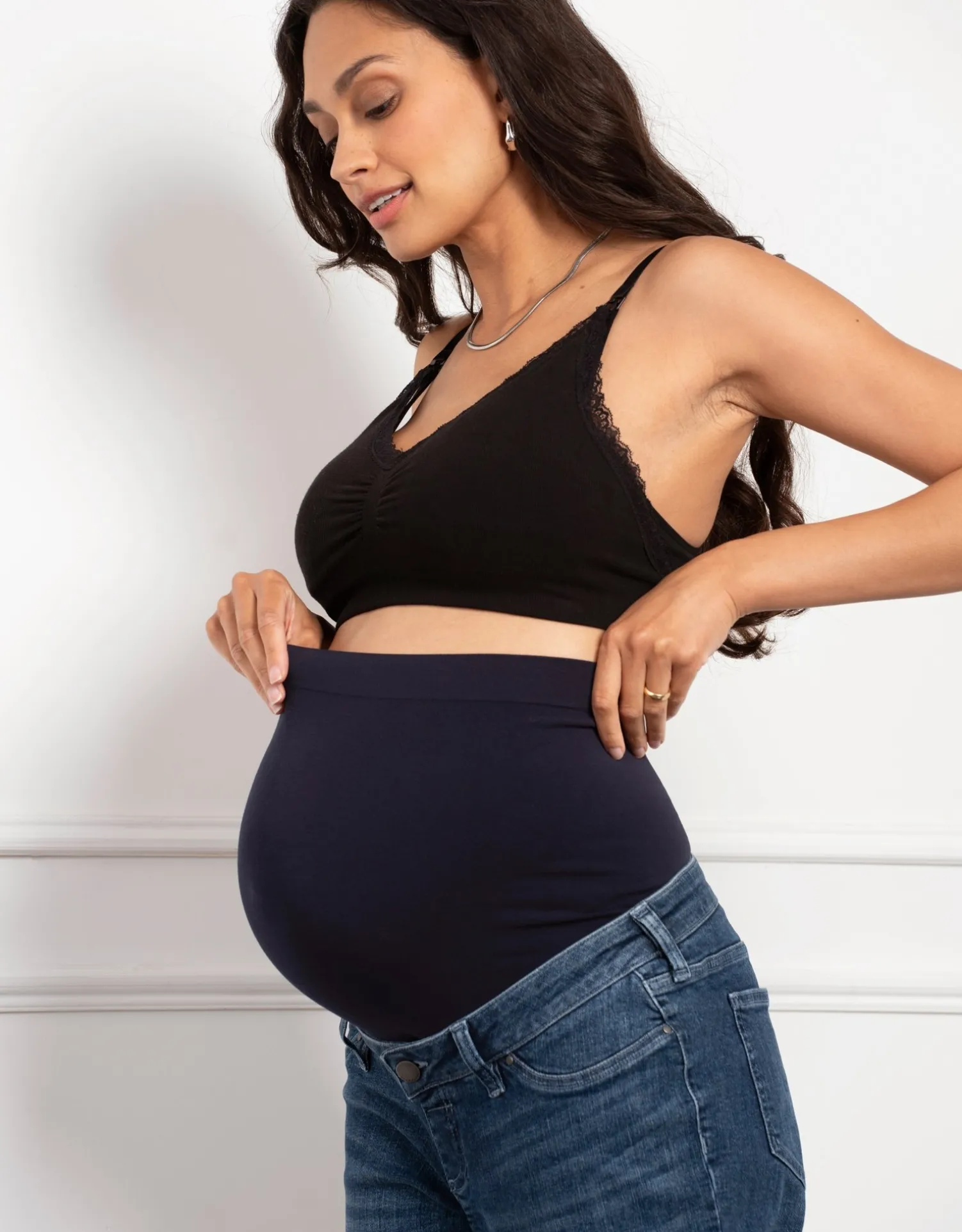 Hot Seraphine Ryder | Organic Tapered Frayed Hem Maternity Jeans