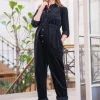 Discount Seraphine Saylor | Cotton Corduroy Black Maternity Jumpsuit