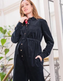 Discount Seraphine Saylor | Cotton Corduroy Black Maternity Jumpsuit