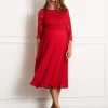 Fashion Seraphine Sinatra | Lace Top and Pleated Maternity & Nursing Skirt Dress