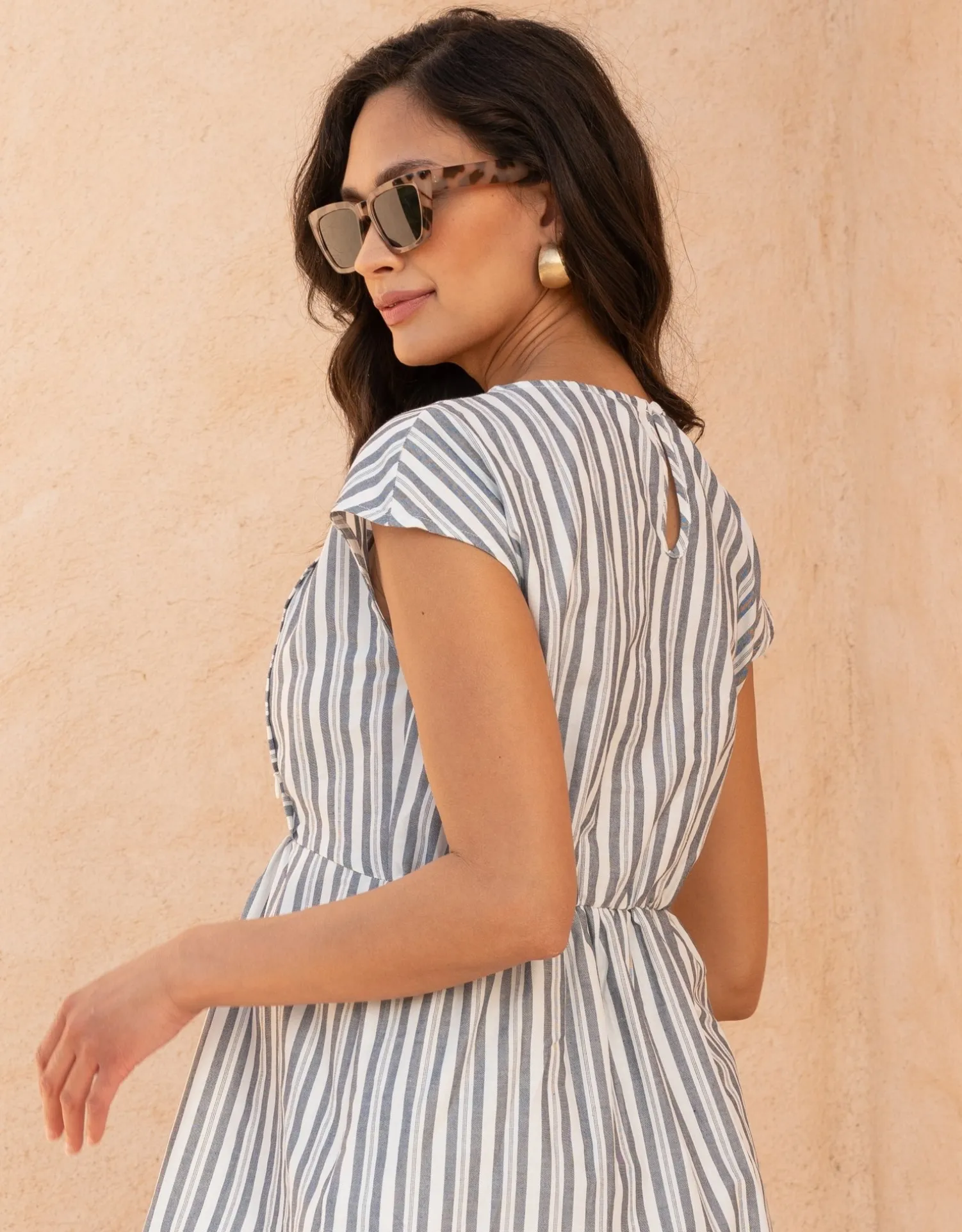 Fashion Seraphine Solene | Cotton Stripe Maternity & Nursing Top