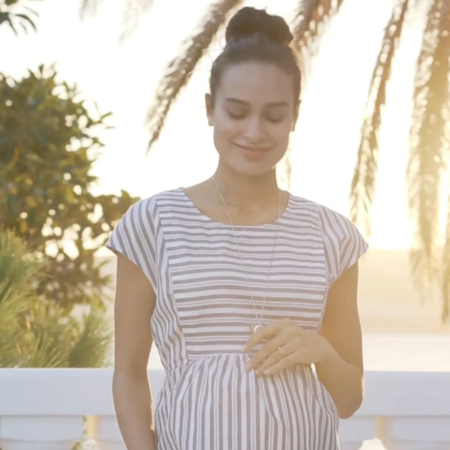 Fashion Seraphine Solene | Cotton Stripe Maternity & Nursing Top