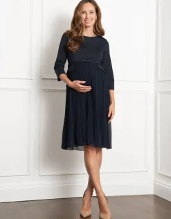 Hot Seraphine Sophina | Pleated Skirt Maternity & Nursing Dress with Belt
