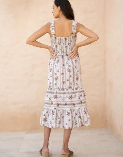 Clearance Seraphine Soren | Cotton Strappy Midi Maternity-To-Nursing Dress