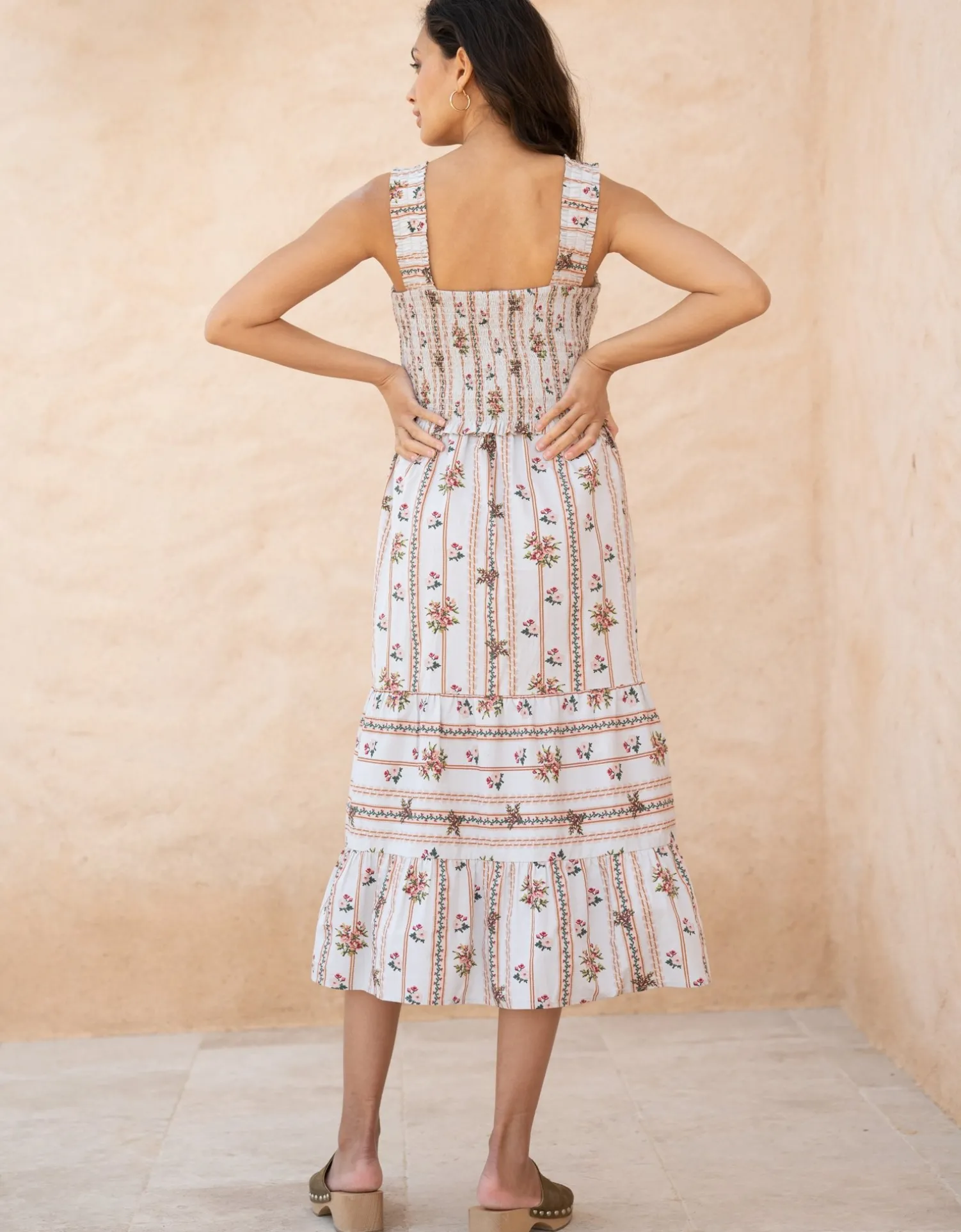 Clearance Seraphine Soren | Cotton Strappy Midi Maternity-To-Nursing Dress