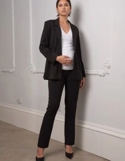 Flash Sale Seraphine Stephania | Straight Leg Black Maternity Pants