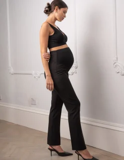 Flash Sale Seraphine Stephania | Straight Leg Black Maternity Pants