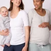 Store Seraphine Suri | Long Sleeve Maternity to Nursing Tops u2013 Twin Pack, White & Grey