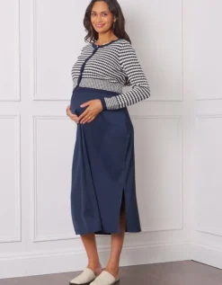 New Seraphine Symone | Scalloped Nursing Cardigan with Maternity Woven Skirt