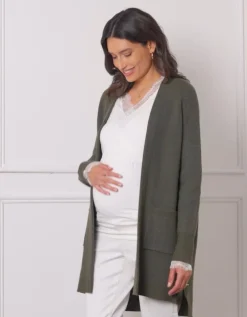 Clearance Seraphine Talisah | Viscose-Blend Knitted Maternity & Nursing Cardigan