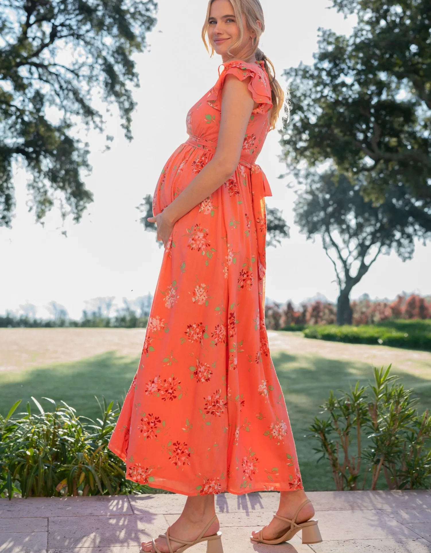 Discount Seraphine Tanya | Flutter Sleeve Maxi Wrap Maternity Dress