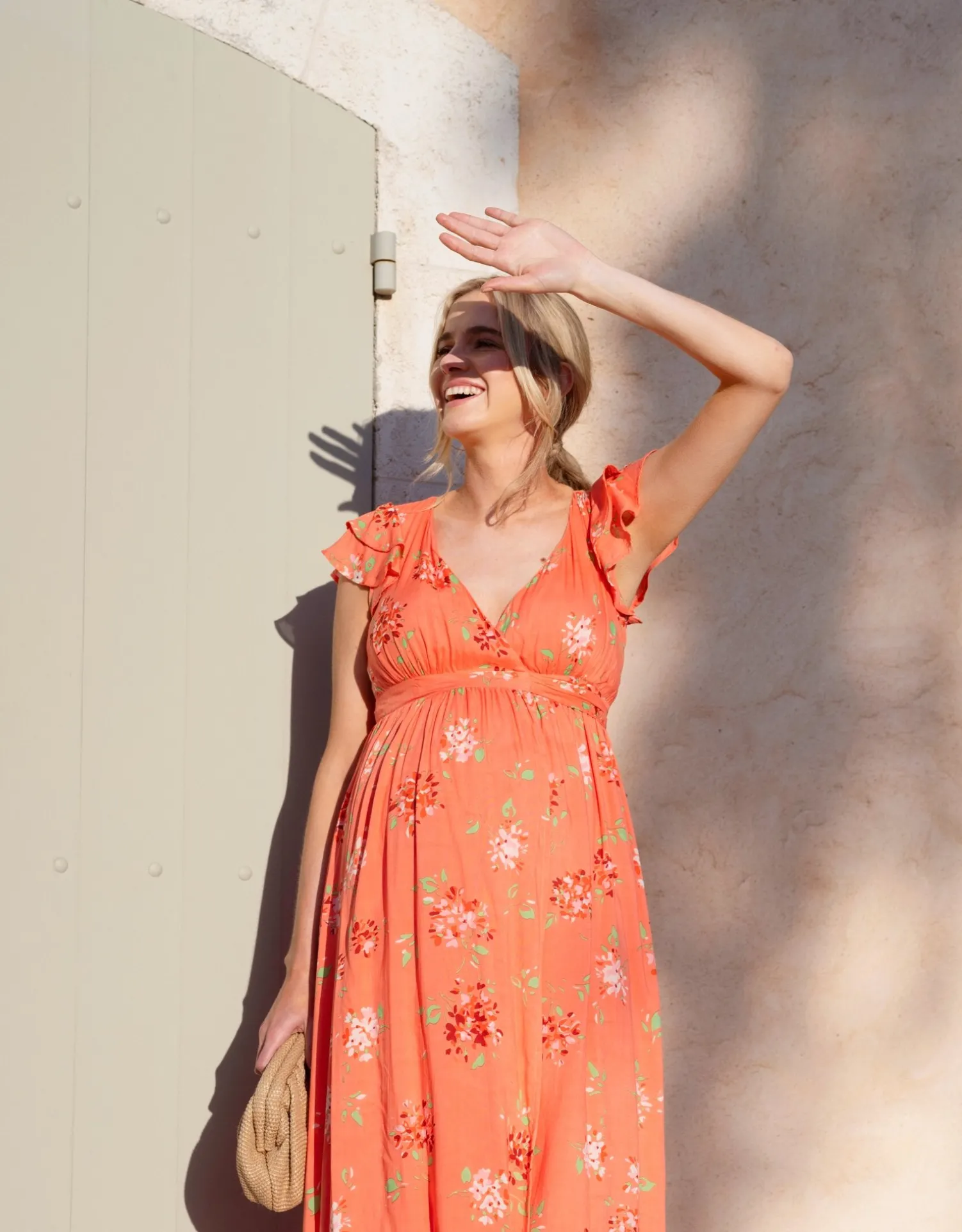 Discount Seraphine Tanya | Flutter Sleeve Maxi Wrap Maternity Dress