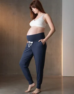 New Seraphine Tiana | Twin Pack Maternity Lounge Pants u2013 Navy & Sage