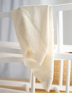 New Seraphine Toby | Ecru Cellular Baby Blanket