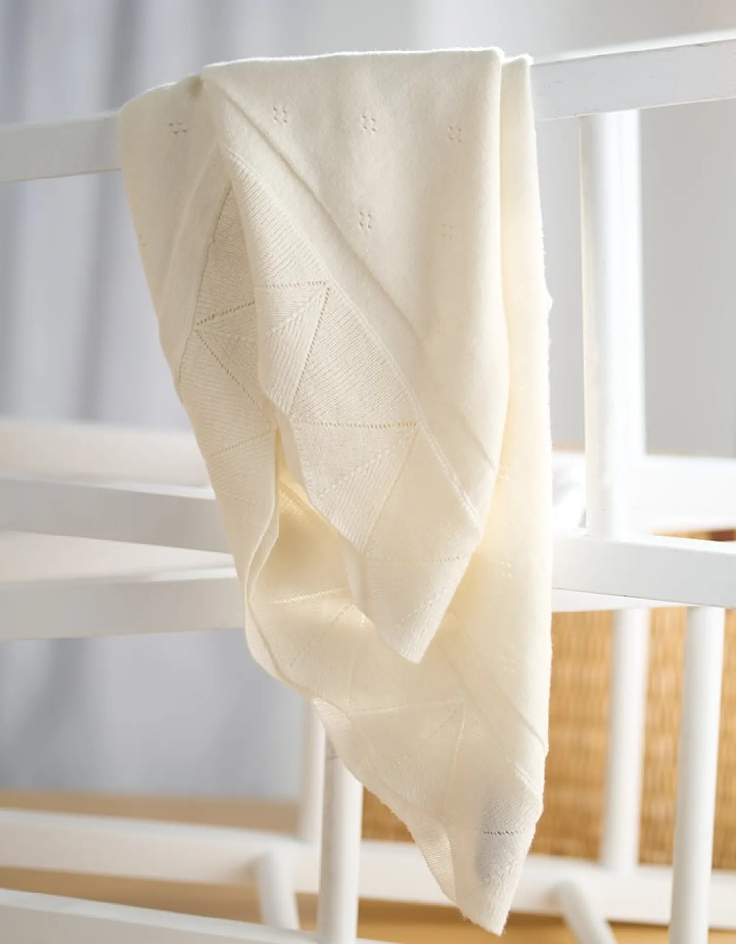 New Seraphine Toby | Ecru Cellular Baby Blanket