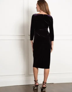 Sale Seraphine Topaz | Boat Neck Velvet Maternity Dress