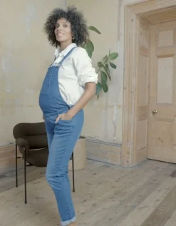 Hot Seraphine Trav | Light Wash Denim Maternity Overalls