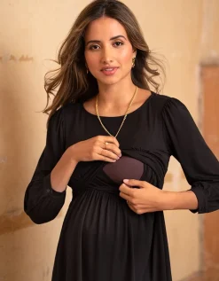 Fashion Seraphine Triona | Black Empire Waist Maternity & Nursing Top