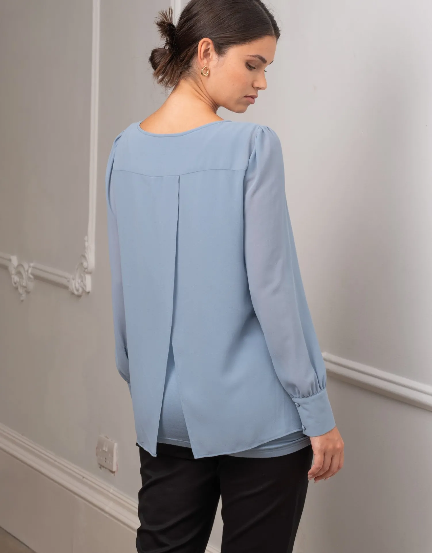 Fashion Seraphine Tulip | Slate Blue Layered Maternity & Nursing Top