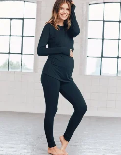 Sale Seraphine Violetta | Black Thermal Maternity & Nursing Top