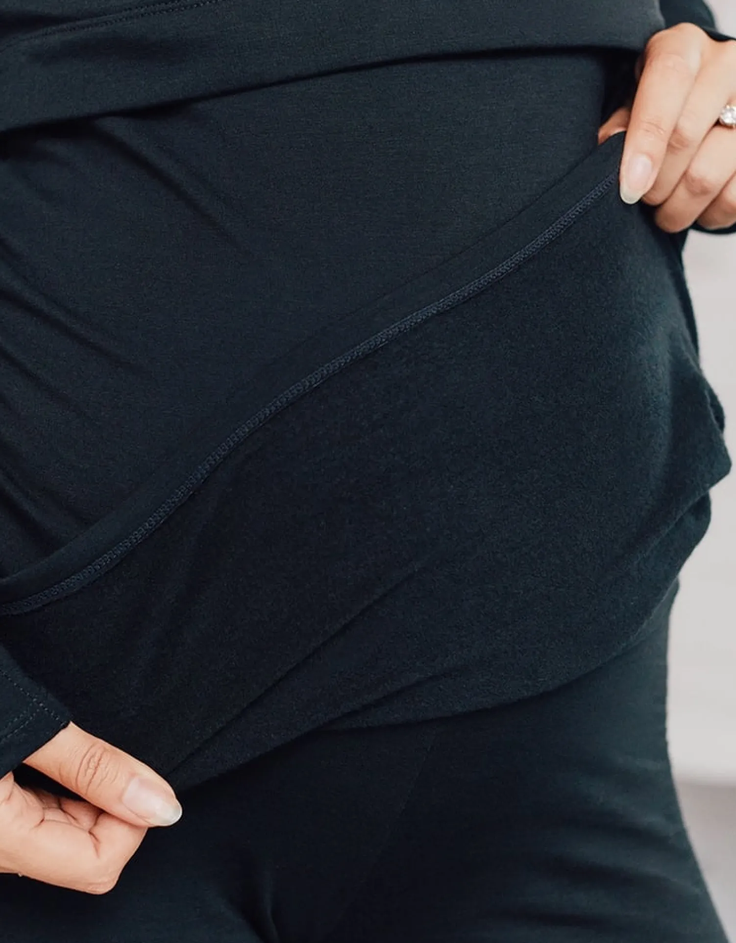Sale Seraphine Violetta | Black Thermal Maternity & Nursing Top