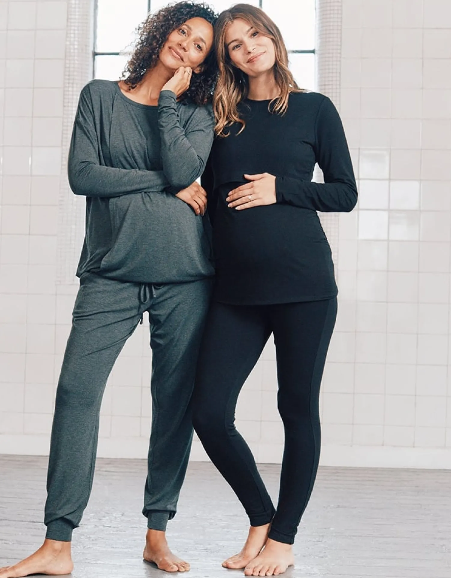 Sale Seraphine Violetta | Black Thermal Maternity & Nursing Top