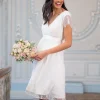 Discount Seraphine Vivienne | Short Lace V Neck Maternity Wedding Dress