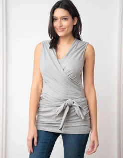 Sale Seraphine Winifrid | Grey Marl Cotton Skin to Skin Top